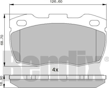 BENDIX 510260 - Тормозные колодки, дисковые, комплект unicars.by