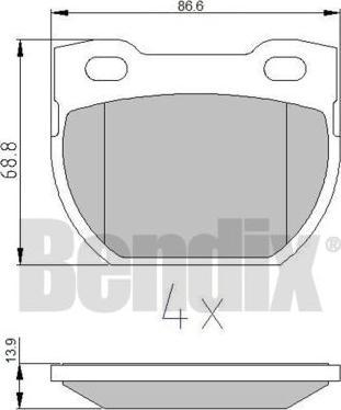 BENDIX 510261 - Тормозные колодки, дисковые, комплект unicars.by