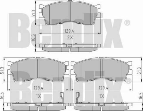 BENDIX 510206 - Тормозные колодки, дисковые, комплект unicars.by