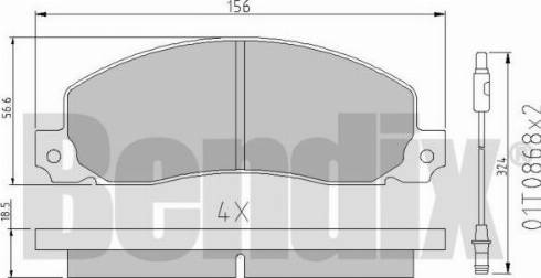 BENDIX 510203 - Тормозные колодки, дисковые, комплект unicars.by