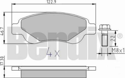 BENDIX 510215 - Тормозные колодки, дисковые, комплект unicars.by