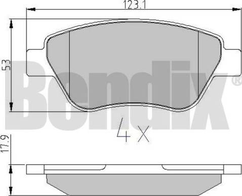 BENDIX 510211 - Тормозные колодки, дисковые, комплект unicars.by