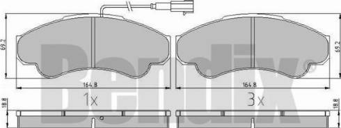 BENDIX 510212 - Тормозные колодки, дисковые, комплект unicars.by