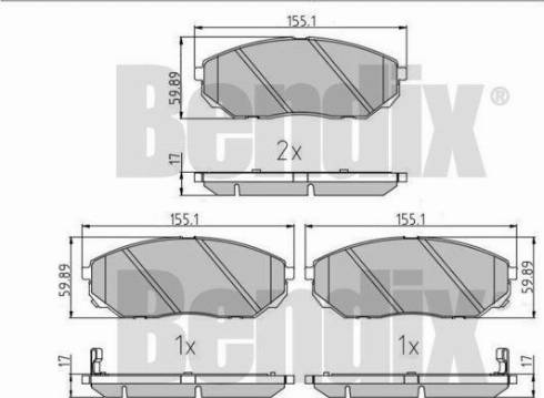 BENDIX 510217 - Тормозные колодки, дисковые, комплект unicars.by