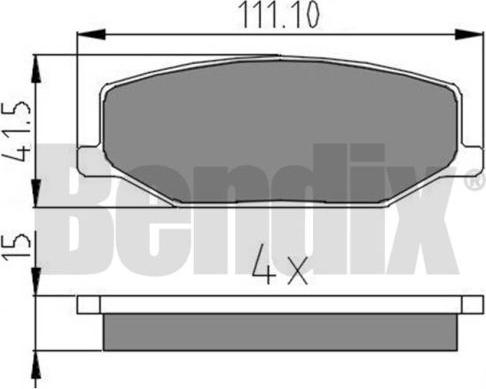 BENDIX 510286 - Тормозные колодки, дисковые, комплект unicars.by