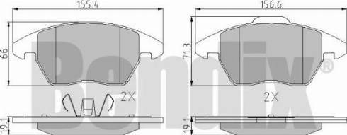 BENDIX 510238 - Тормозные колодки, дисковые, комплект unicars.by