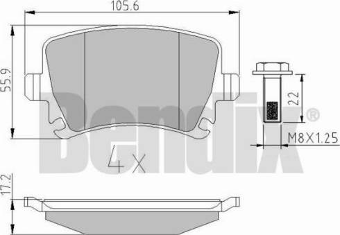 BENDIX 510223 - Тормозные колодки, дисковые, комплект unicars.by