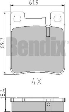 BENDIX 510278 - Тормозные колодки, дисковые, комплект unicars.by