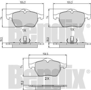 BENDIX 510273 - Тормозные колодки, дисковые, комплект unicars.by