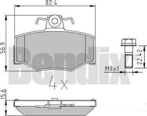 BENDIX 510277 - Тормозные колодки, дисковые, комплект unicars.by