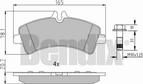 BENDIX 510741 - Тормозные колодки, дисковые, комплект unicars.by