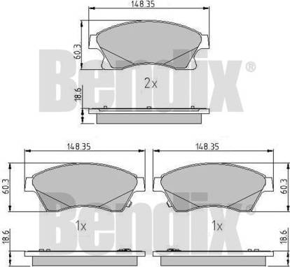 BENDIX 510759 - Тормозные колодки, дисковые, комплект unicars.by