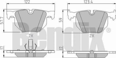 BENDIX 510752 - Тормозные колодки, дисковые, комплект unicars.by