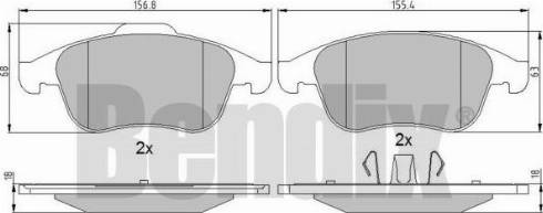 BENDIX 510765 - Тормозные колодки, дисковые, комплект unicars.by