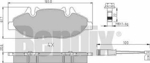 BENDIX 510706 - Тормозные колодки, дисковые, комплект unicars.by