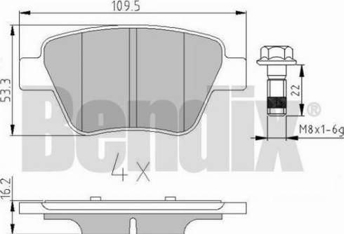 BENDIX 510719 - Тормозные колодки, дисковые, комплект unicars.by