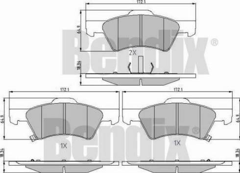 BENDIX 510715 - Тормозные колодки, дисковые, комплект unicars.by