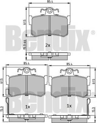 BENDIX 510713 - Тормозные колодки, дисковые, комплект unicars.by