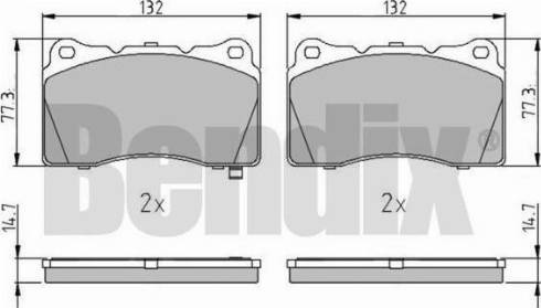 BENDIX 510786 - Тормозные колодки, дисковые, комплект unicars.by