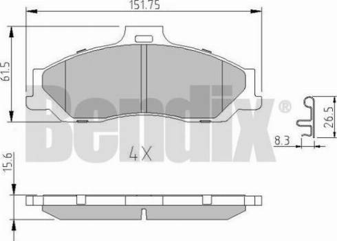 BENDIX 510780 - Тормозные колодки, дисковые, комплект unicars.by