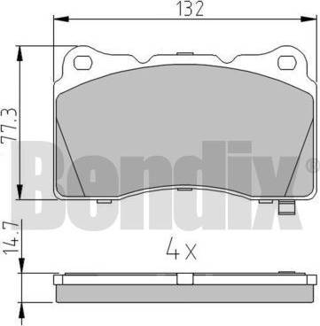 BENDIX 510783 - Тормозные колодки, дисковые, комплект unicars.by