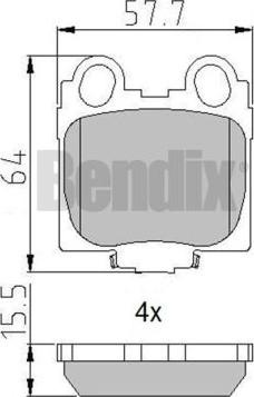 BENDIX 510733 - Тормозные колодки, дисковые, комплект unicars.by