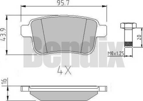 BENDIX 510729 - Тормозные колодки, дисковые, комплект unicars.by