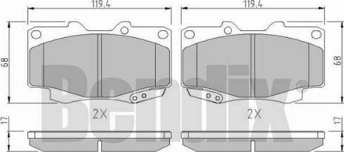 BENDIX 510774 - Тормозные колодки, дисковые, комплект unicars.by