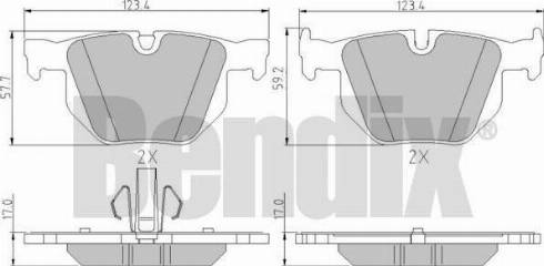 BENDIX 510771 - Тормозные колодки, дисковые, комплект unicars.by