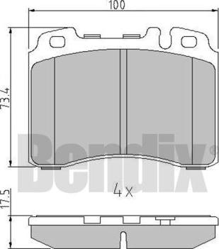 BENDIX 511042 - Тормозные колодки, дисковые, комплект unicars.by