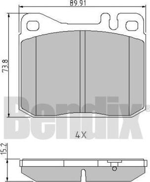 BENDIX 511006 - Тормозные колодки, дисковые, комплект unicars.by