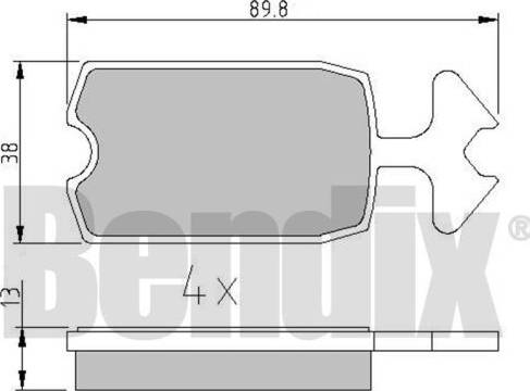 BENDIX 511014 - Тормозные колодки, дисковые, комплект unicars.by