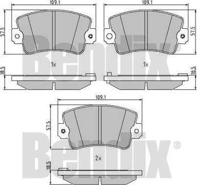 BENDIX 511010 - Тормозные колодки, дисковые, комплект unicars.by