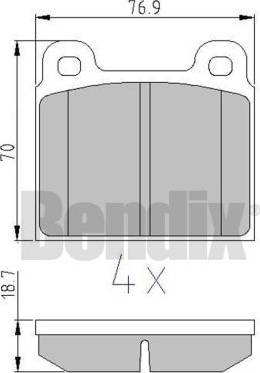 BENDIX 511018 - Тормозные колодки, дисковые, комплект unicars.by