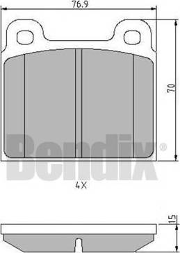 BENDIX 511017 - Тормозные колодки, дисковые, комплект unicars.by