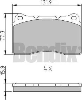 BENDIX 511083 - Тормозные колодки, дисковые, комплект unicars.by