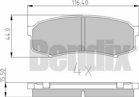 BENDIX 511032 - Тормозные колодки, дисковые, комплект unicars.by