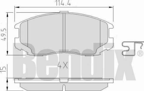 BENDIX 511026 - Тормозные колодки, дисковые, комплект unicars.by