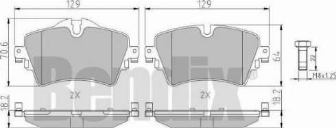 BENDIX 511196 - Тормозные колодки, дисковые, комплект unicars.by