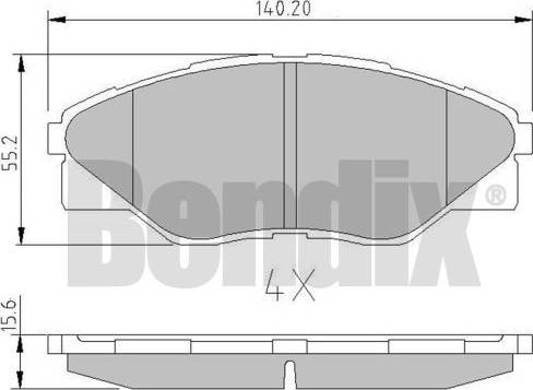 BENDIX 511143 - Тормозные колодки, дисковые, комплект unicars.by