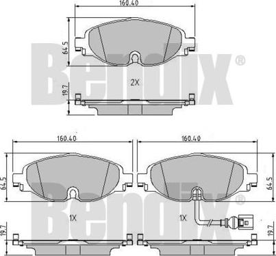 BENDIX 511142 - Тормозные колодки, дисковые, комплект unicars.by