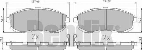 BENDIX 511150 - Тормозные колодки, дисковые, комплект unicars.by