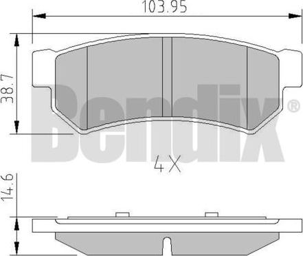 BENDIX 511160 - Тормозные колодки, дисковые, комплект unicars.by