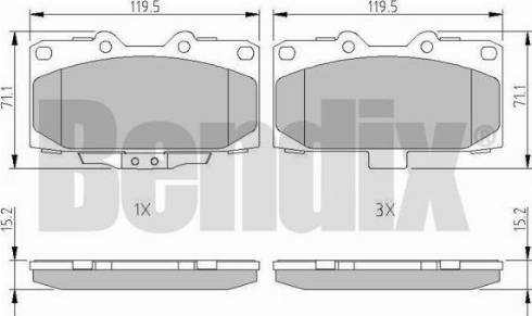 BENDIX 511102 - Тормозные колодки, дисковые, комплект unicars.by