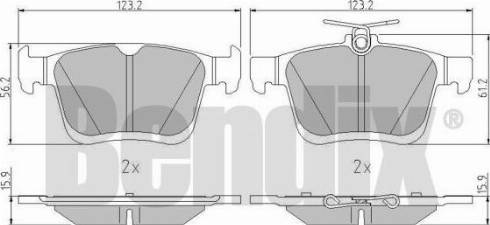 BENDIX 511182 - Тормозные колодки, дисковые, комплект unicars.by