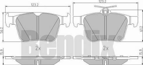 BENDIX 511120 - Тормозные колодки, дисковые, комплект unicars.by