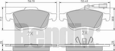 BENDIX 511127 - Тормозные колодки, дисковые, комплект unicars.by