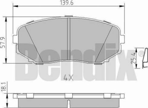 BENDIX 511253 - Тормозные колодки, дисковые, комплект unicars.by