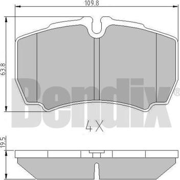 BENDIX 511269 - Тормозные колодки, дисковые, комплект unicars.by