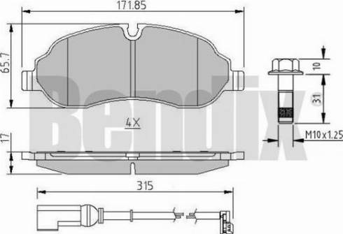 BENDIX 511205 - Тормозные колодки, дисковые, комплект unicars.by